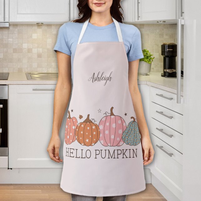 Cute Hello Pumpkin Personalized Apron (Cute Hello Pumpkin Personalized Apron)