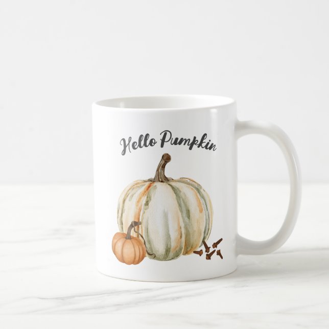 Cute Hello Pumpkin Spice Cozy Fall Coffee Mug (Right)