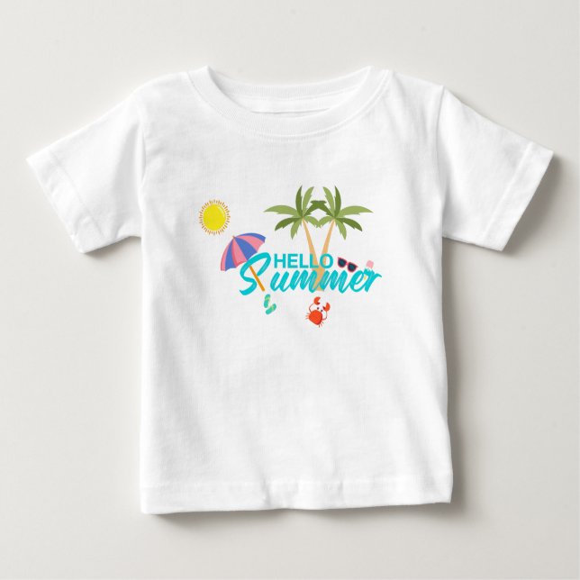 Cute Hello Summer Baby T-Shirt (Front)