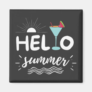 Cute Hello Summer Beach Magnet