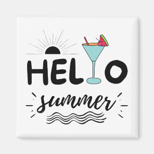 Cute Hello Summer Beach Magnet