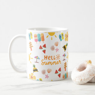 Cute Hello Summer Seamless Pattern Coffee Mug