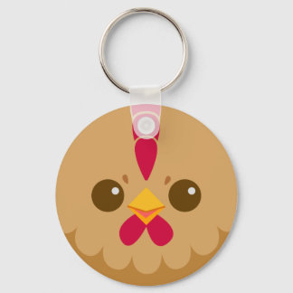 Cute Hen / Chicken Face Keychain