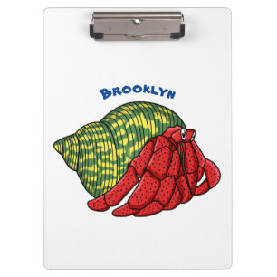 Cute hermit crab cartoon illustration clipboard