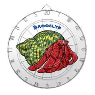 Cute hermit crab cartoon illustration dartboard