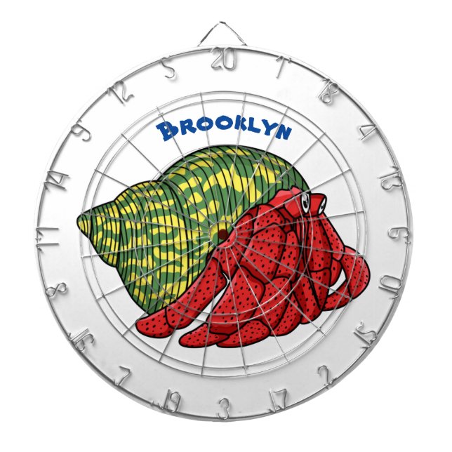 Cute hermit crab cartoon illustration dartboard (Front)