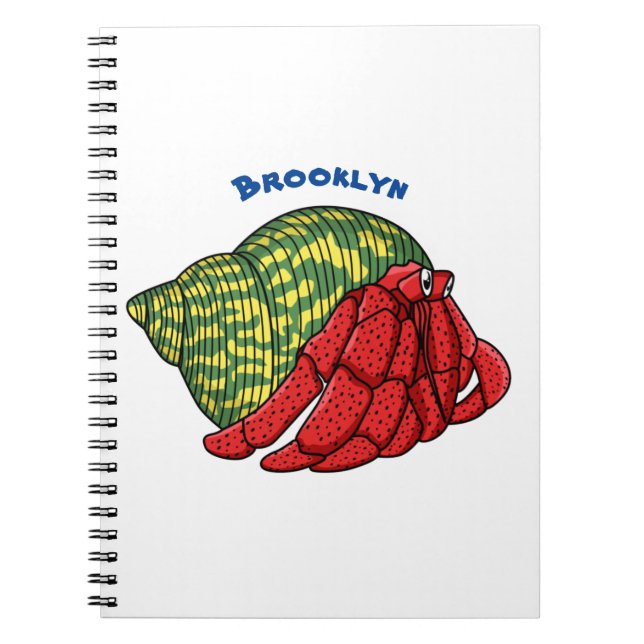 Cute hermit crab cartoon illustration notebook (Front)