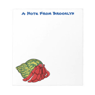 Cute hermit crab cartoon illustration notepad