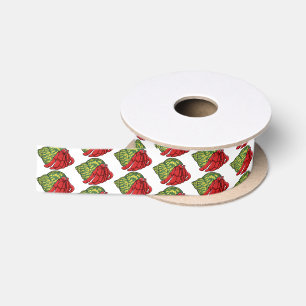 Cute hermit crab cartoon illustration satin ribbon