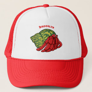 Cute hermit crab cartoon illustration trucker hat