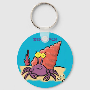 Cute hermit crab cartoon keychain. keychain