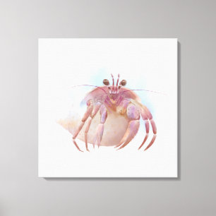 Cute hermit crab sketch canvas print