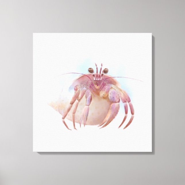 Cute hermit crab sketch canvas print (Front)