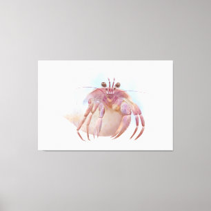Cute hermit crab sketch canvas print