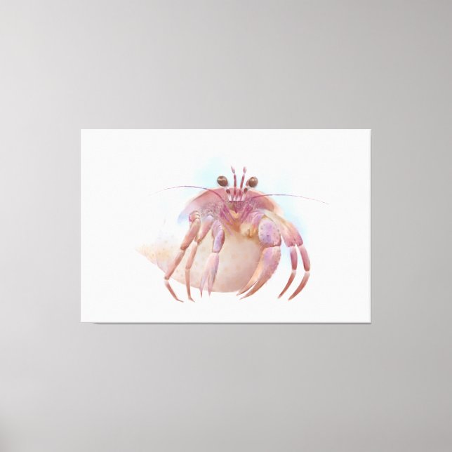 Cute hermit crab sketch canvas print (Front)