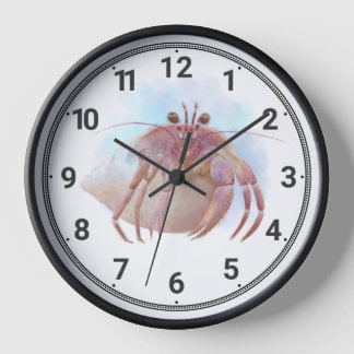 Cute hermit crab sketch clock