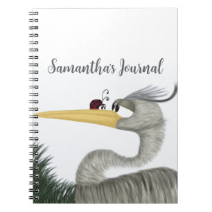 Cute Heron and Ladybug Notebook