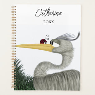 Cute Heron and Ladybug Planner