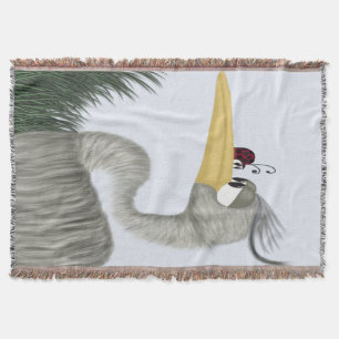 Cute Heron and Ladybug Throw Blanket