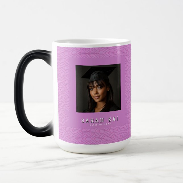 Cute Hexagonal Pattern Masters Grad Magic Mug (Left)