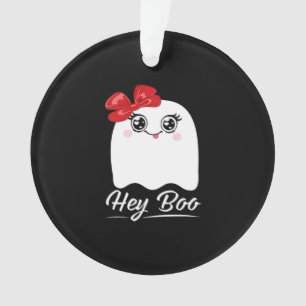 Cute Hey Boo Halloween Design Ornament