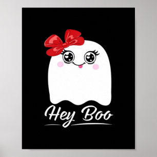 Cute Hey Boo Halloween Design Poster
