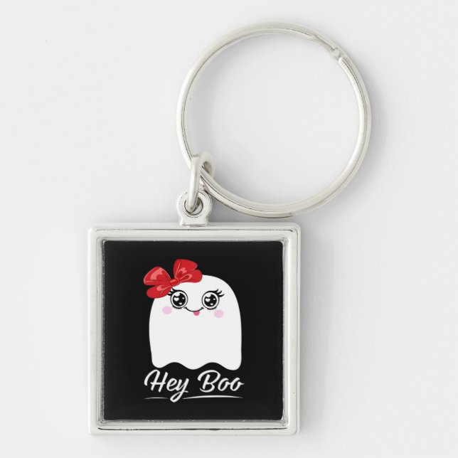 Cute Hey Boo Halloween Keychain (Front)