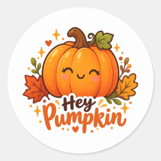 Cute Hey Pumpkin Autumn Halloween Sticker