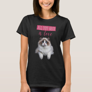 Cute Hidden Kitten Love Message Cat Torn Cloth T-Shirt