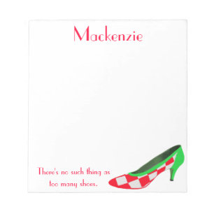 Cute High Heel Shoe Personalized Notepads