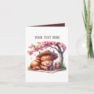 Cute Highland cow add message  Card