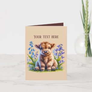 Cute Highland cow add message  Card
