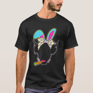 Cute Highland Cow Bunny Girls Easter Day Farmer T-Shirt