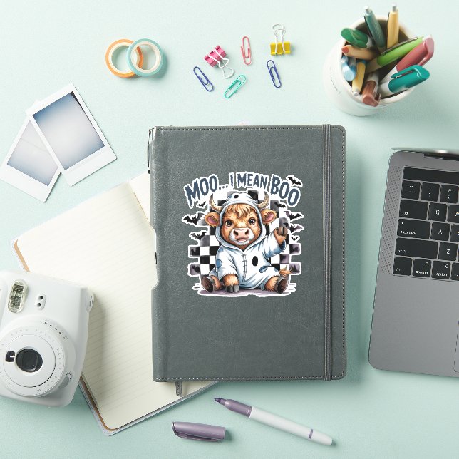 Cute Highland Cow Chequered Halloween Te (iPad Cover)