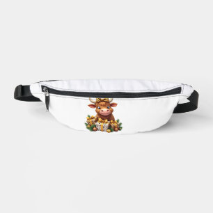 Cute Highland Cow Christmas Santa Highland Cow Lov Fanny Pack