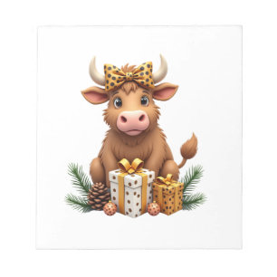 Cute Highland Cow Christmas Santa Highland Cow Lov Notepad