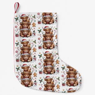 Cute Highland Cow Christmas Xmas Cozy Winter Small Christmas Stocking