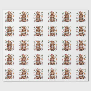 Cute Highland Cow Christmas Xmas Cozy Winter Wrapping Paper