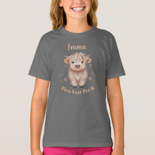 Cute Highland Cow Design for Girls T-Shirt