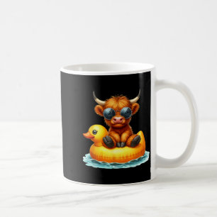 Cute Highland Cow Duck Ol Float Summer Vibes Swimm Coffee Mug