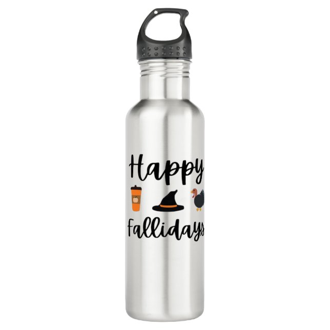 Cute Highland Cow Fall Autumn Girly Thanksgiving O 710 Ml Water Bottle (Front)