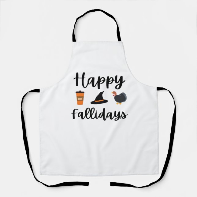 Cute Highland Cow Fall Autumn Girly Thanksgiving O Apron (Front)