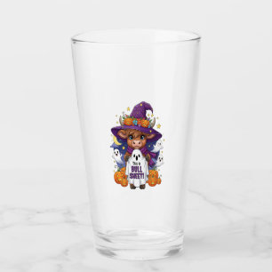 Cute Highland Cow Halloween Glass