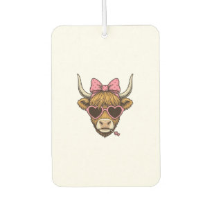 Cute Highland Cow Heart Glasses Vintage Shirt Desi Air Freshener