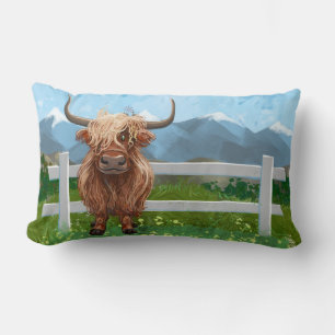 Cute Highland Cow Lumbar Pillow