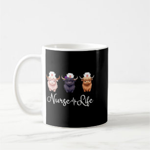 Cute Highland Cow Nurse Life Farm Animal Lover Coffee Mug