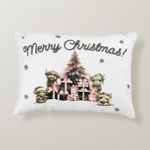 Cute Highland Cow Pink Accent Pillow