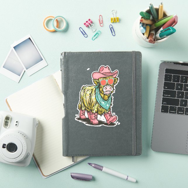 Cute Highland Cow Png, Western (iPad Cover)
