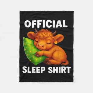Cute Highland Cow Sleeng Cozy Llow Nighttime Calf Fleece Blanket