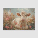 Cute Highland Cow with Wildflowers for Decoupage Tissue Paper<br><div class="desc">Add a touch of delicate charm to your gifts and projects with our exquisite tissue paper featuring an adorable, cute highland cow in a field of wildflowers. Elevate your packaging and decoupage crafting with these elegant designs, perfect for weddings, birthdays, and special occasions. Shop now and make every presentation a...</div>